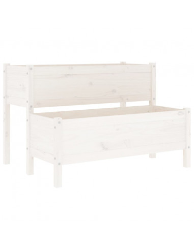 Fioriera Bianca 110x84x75 cm in Legno Massello di Pino