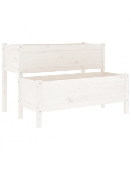 Fioriera Bianca 110x84x75 cm in Legno Massello di Pino