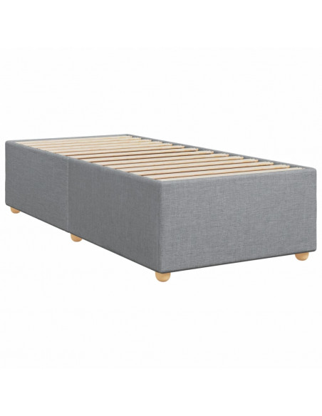 Giroletto a Molle con Materasso Grigio Chiaro 90x200 cm Tessuto