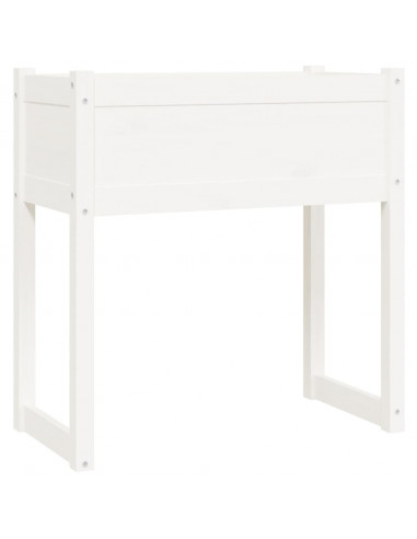 Fioriera Bianca 78x40x81 cm in Legno Massello di Pino