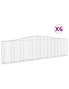 Cesti Gabbioni ad Arco 6 pz 400x30x100/120 cm Ferro Zincato 2
