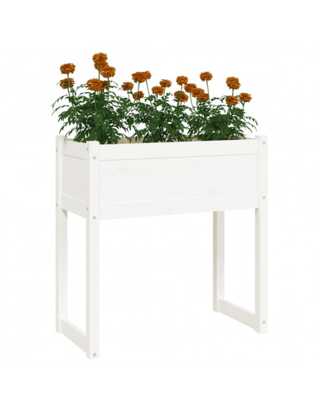Fioriera Bianca 78x40x81 cm in Legno Massello di Pino