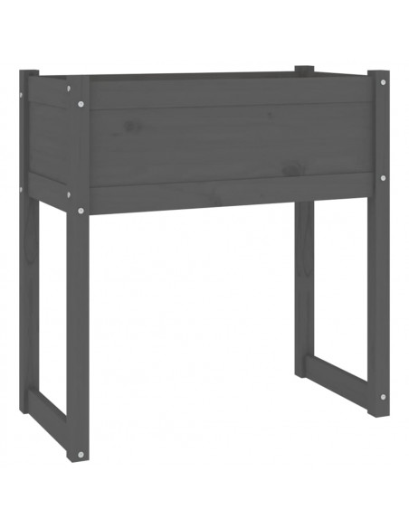 Fioriera Grigio 78x40x81 cm in Legno Massello di Pino