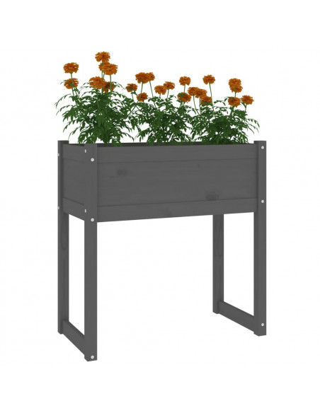 Fioriera Grigio 78x40x81 cm in Legno Massello di Pino