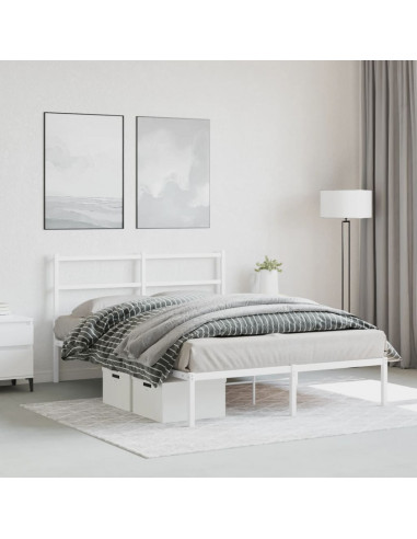 Giroletto con Testiera Metallo Bianco 140x200 cm