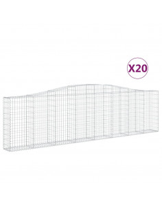 Cesti Gabbioni ad Arco 20 pz 400x30x100/120 cm Ferro Zincato 2