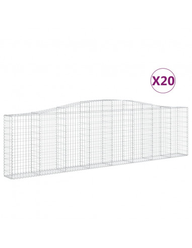 Cesti Gabbioni ad Arco 20 pz 400x30x100/120 cm Ferro Zincato
