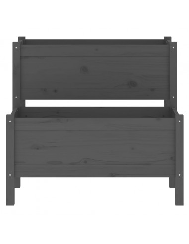 Fioriera Grigia 84,5x84x75 cm in Legno Massello di Pino