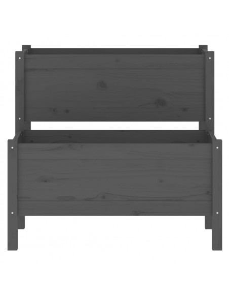 Fioriera Grigia 84,5x84x75 cm in Legno Massello di Pino