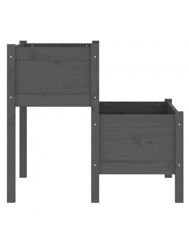 Fioriera Grigia 84,5x84x75 cm in Legno Massello di Pino