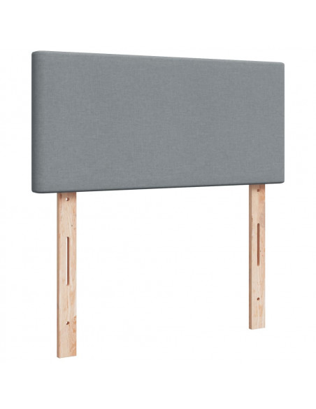 Giroletto a Molle con Materasso Grigio Chiaro100x200 cm Tessuto