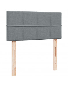 Giroletto a Molle con Materasso Grigio Chiaro100x200 cm Tessuto