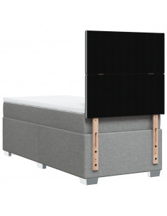 Giroletto a Molle con Materasso Grigio Chiaro100x200 cm Tessuto