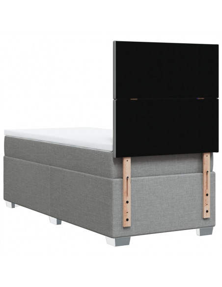 Giroletto a Molle con Materasso Grigio Chiaro100x200 cm Tessuto