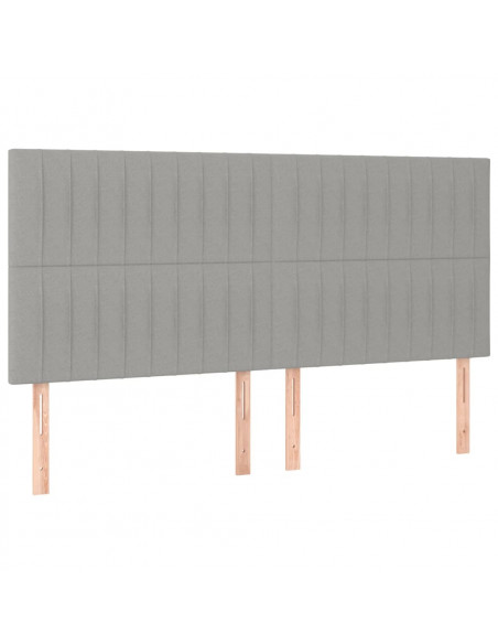 Giroletto a Molle con Materasso Grigio Chiaro160x200 cm Tessuto