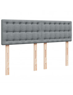 Giroletto a Molle con Materasso Grigio Chiaro160x200 cm Tessuto