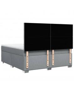 Giroletto a Molle con Materasso Grigio Chiaro180x200 cm Tessuto