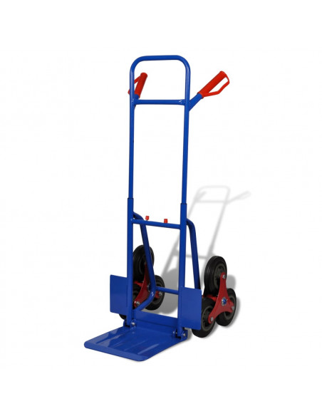 Carrello per Scale Pieghevole con 6 Ruote Blu