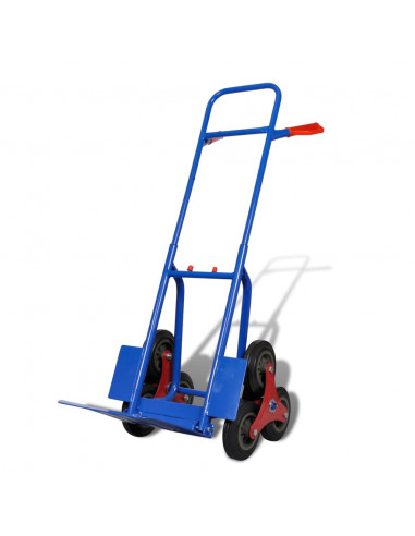 Carrello per Scale Pieghevole con 6 Ruote Blu