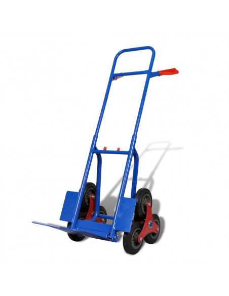 Carrello per Scale Pieghevole con 6 Ruote Blu