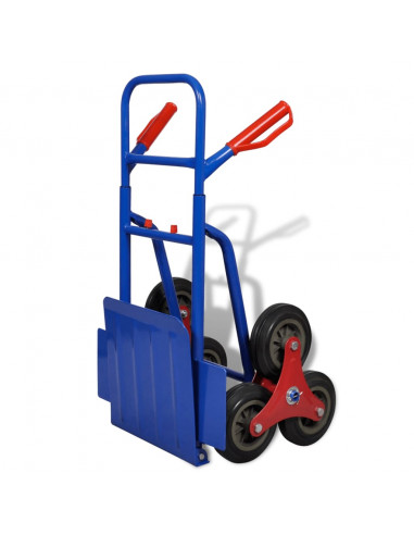 Carrello per Scale Pieghevole con 6 Ruote Blu