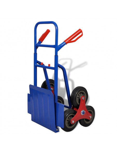 Carrello per Scale Pieghevole con 6 Ruote Blu