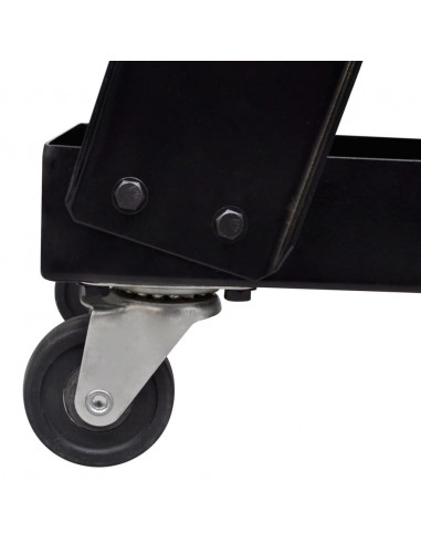 Carrello di Saldatura Nero con 3 Ripiani per Officine