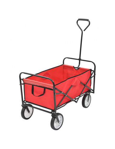 Carrello Pieghevole a Mano in Acciaio Rosso