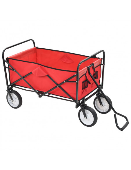Carrello Pieghevole a Mano in Acciaio Rosso