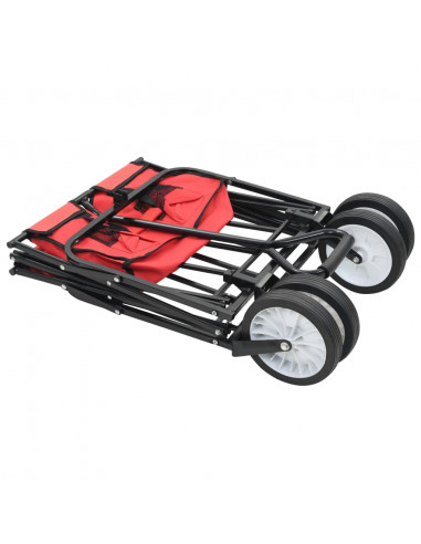 Carrello Pieghevole a Mano in Acciaio Rosso