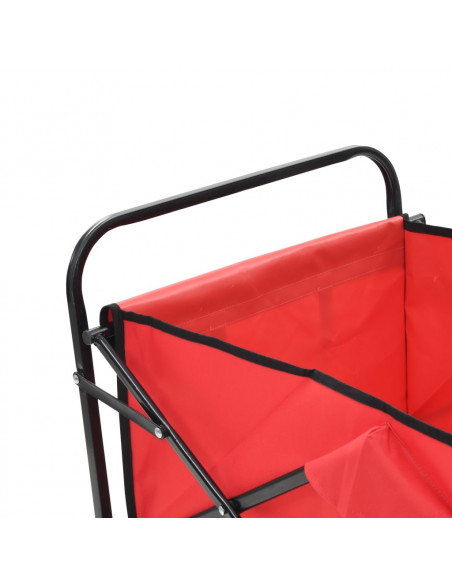 Carrello Pieghevole a Mano in Acciaio Rosso