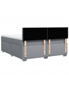 Giroletto a Molle con Materasso Grigio Chiaro180x200 cm Tessuto