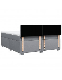 Giroletto a Molle con Materasso Grigio Chiaro180x200 cm Tessuto