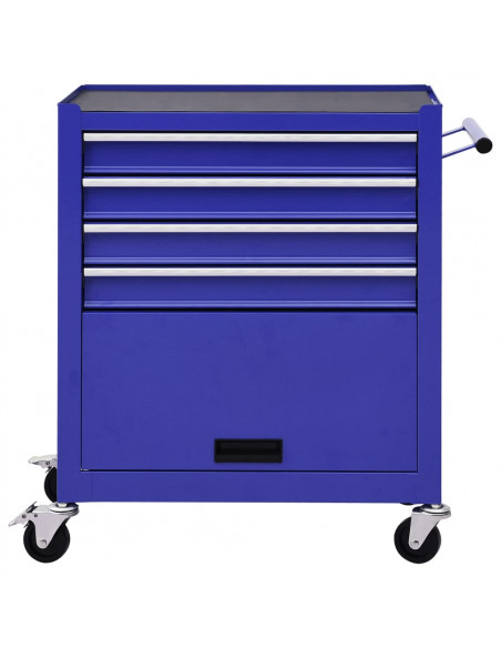 Carrello Portautensili con 4 Cassetti in Acciaio Blu