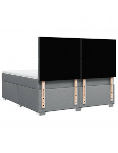 Giroletto a Molle con Materasso Grigio Chiaro180x200 cm Tessuto