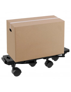 Carrelli per Traslochi con 4 Ruote 6pz Neri Polipropilene 170kg 2