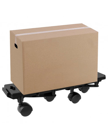 Carrelli per Traslochi con 4 Ruote 2pz Neri Polipropilene 170kg