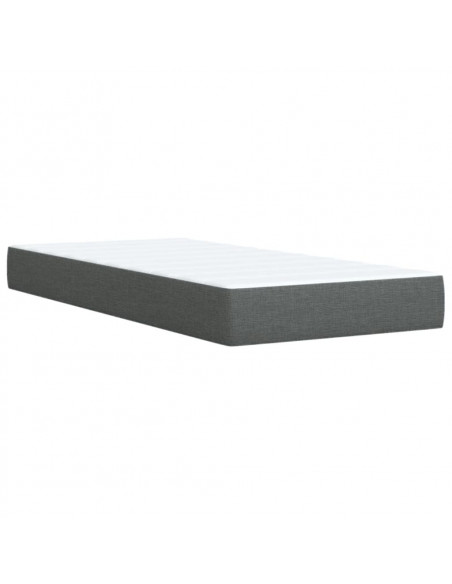 Giroletto a Molle con Materasso Grigio Scuro 100x200 cm Tessuto