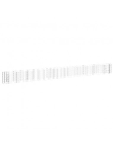 Gabbione con Letto Rialzato in Acciaio Zincato 610x50x50 cm