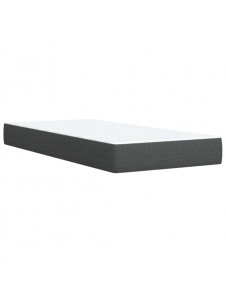Giroletto a Molle con Materasso Grigio Scuro 100x200 cm Tessuto
