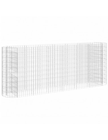 Gabbione con Letto Rialzato in Acciaio Zincato 260x50x100 cm