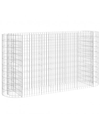 Gabbione con Letto Rialzato in Acciaio Zincato 190x50x100 cm