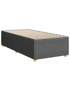 Giroletto a Molle con Materasso Grigio Scuro 100x200 cm Tessuto