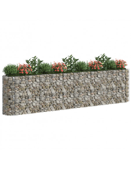 Gabbione con Letto Rialzato in Acciaio Zincato 400x50x100 cm