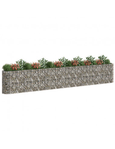 Gabbione con Letto Rialzato in Acciaio Zincato 610x50x100 cm