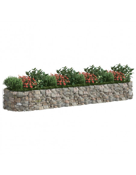 Gabbione con Letto Rialzato in Ferro Zincato 400x100x50 cm