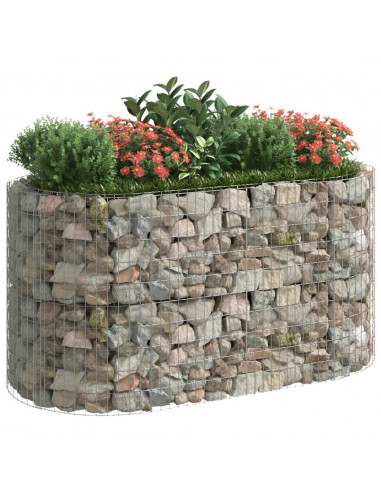 Gabbione con Letto Rialzato in Ferro Zincato 200x100x100 cm