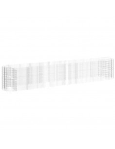 Gabbione con Letto Rialzato in Ferro Zincato 600x100x100 cm 2