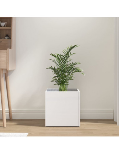 Fioriera Bianco Lucido 40x40x40 cm in Legno Multistrato