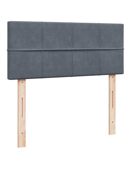 Giroletto a Molle con Materasso Grigio Scuro 120x190 cm Velluto